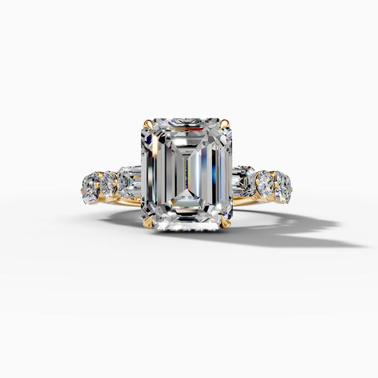 14K Yellow Gold Emerald Cut Diamond Engagement Ring(5.98CT)
